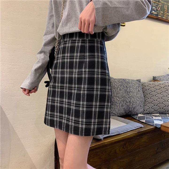 Product Introduction of Season Plaid Skirt Women's High Waist Trendy Women's Students' Skirt Package Hip Skirt 8