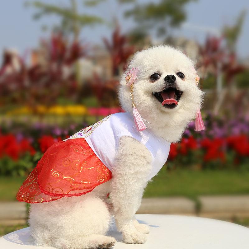 Product Introduction of Supermaid Pet Wedding Dress Dog Clothes Cat Apparel Princess Bridal Gown Spring Summer Photo Shoot Accessories 11