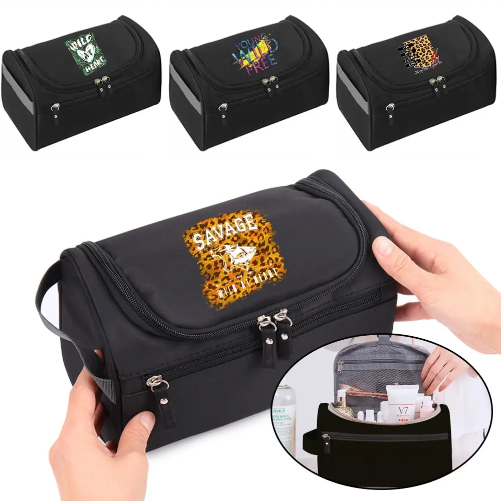 Tas perlengkapan mandi Makeup bag Wash Bags Men Travel Essentials Toiletry Accessory Packet Handbag Wild Print Organizer