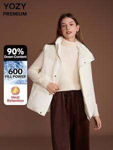 YOZY 90% Down Reveserbal WaterProof Jacket with 600 Fill Power, Heat Retention and Migration Resistance, Basics for Hiking, Campus and Winter Outdoors, YOZY Premium Women's double-sided Down Jacket