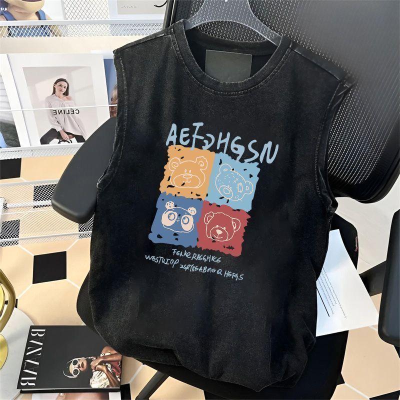 Áo Vest Cổ Điển Mỹ, Màu Trơn Dành Cho Nam Giới, Không Tay, Áo Phông Mùa Hè, Phong Cách Cổ Điển Đã Giặt, Hợp Xu hướng, Độc Đáo Cổ Điển Áo Ba Lỗ, Thời Trang, Dễ Phối Đồ, Cá Tính 5