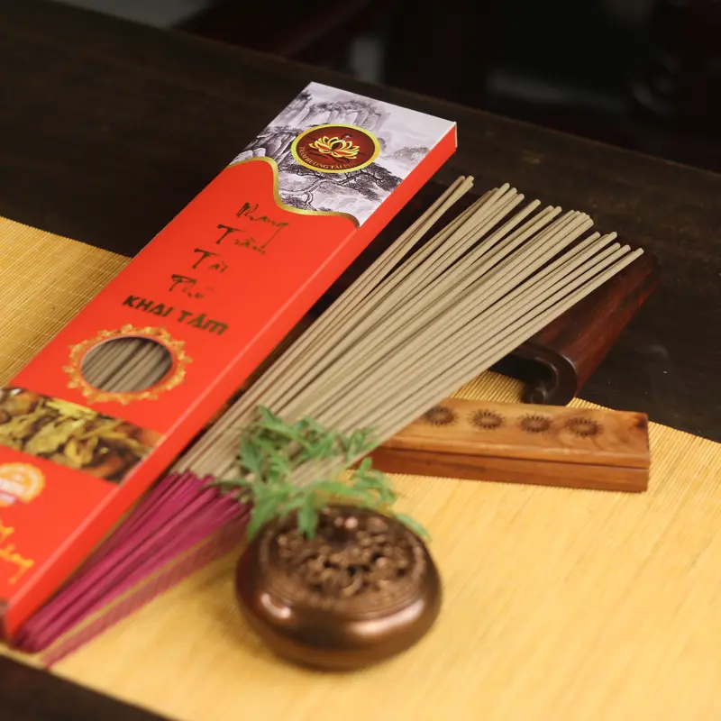 Nhang Đỏ 3 Tất Thơm Tự Nhiên, Hương Thơm Trầm Hộp/ 100 Cây - Trầm Hương Tài Phú Dầu Thơm Phòng Dầu Thơm Tinh Dầu 4