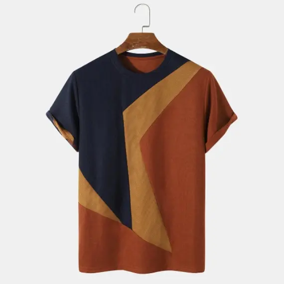 Men's Ethnic T-Shirt for Men Clothing Striped Graphic 3D Full Print Summer Tops Short Sleeve Fashion Casual Oversized Tee Shirt