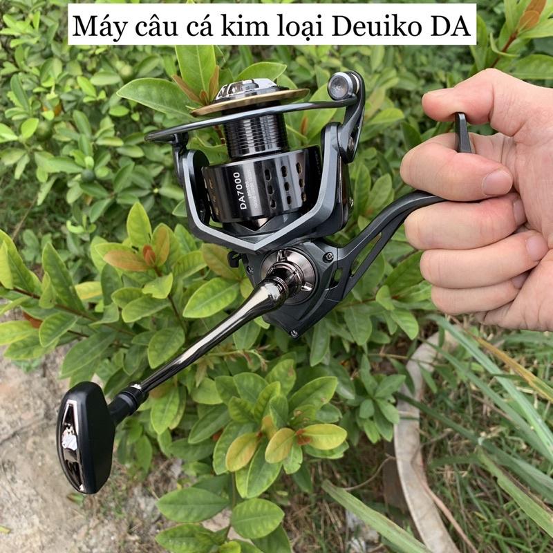 Máy câu cá kim loại Deukio DA 3 bạc đạn quay mượt tải khoẻ Fishing Đi Câu Bắt Cá Nam Tay Quay