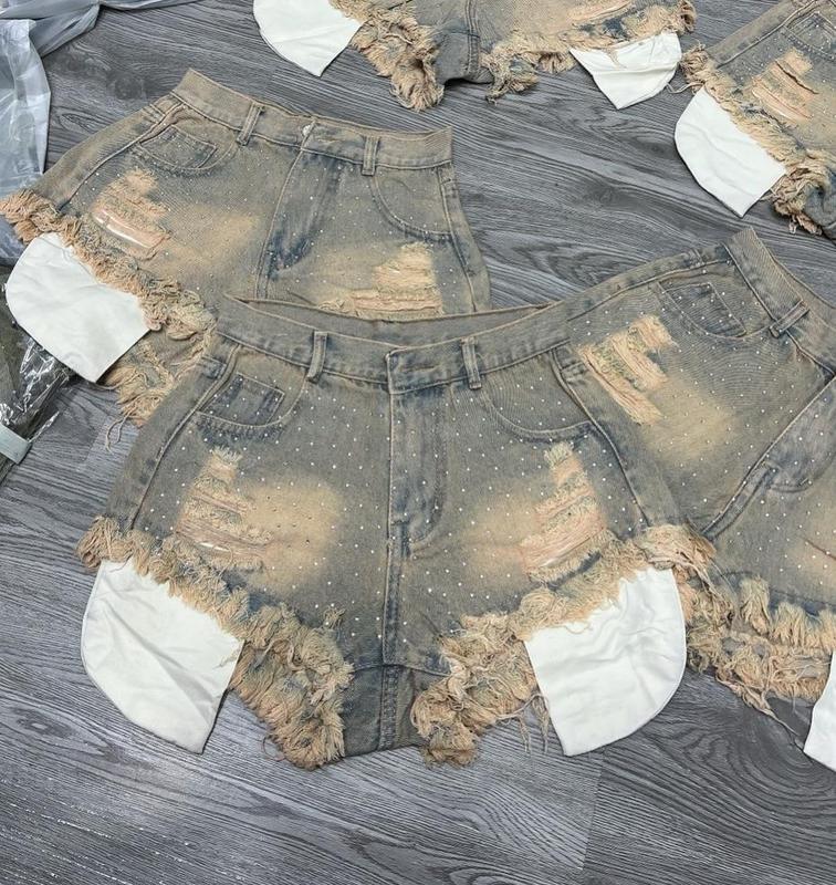 Quần jean lộ túi ĐÍNH HẠT fom chuẩn _Q 91_chân ngắn BTQ