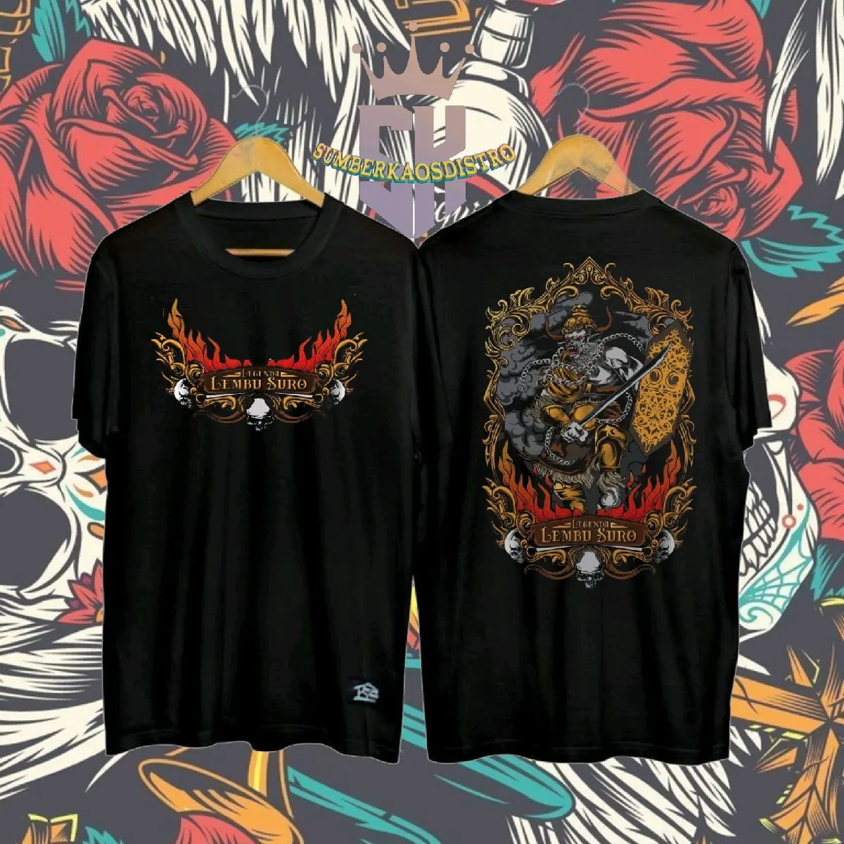 kaos gambar lembu suro keren Distro Kain Katun  Lembut  Nyaman
