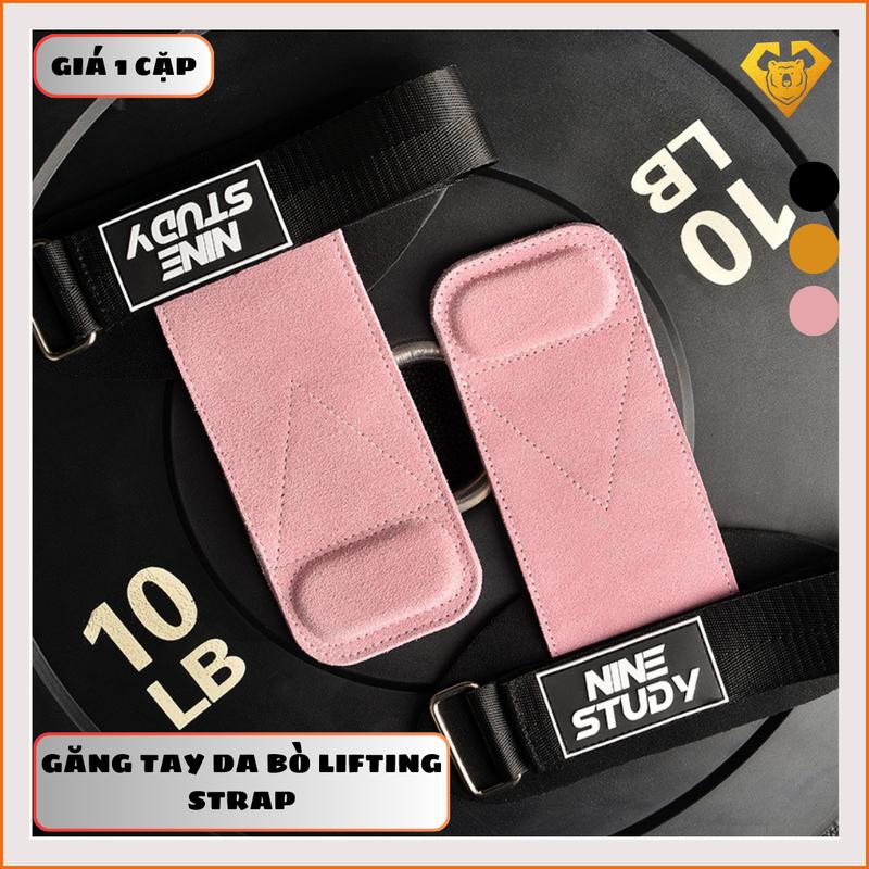 [ Mẫu 2 ] Găng Tay Tập GYM Chính hãng Nine Study, Dây kéo lưng Lifting Straps đa năng hỗ trợ tập Gym, lên xà ( 1 cặp )