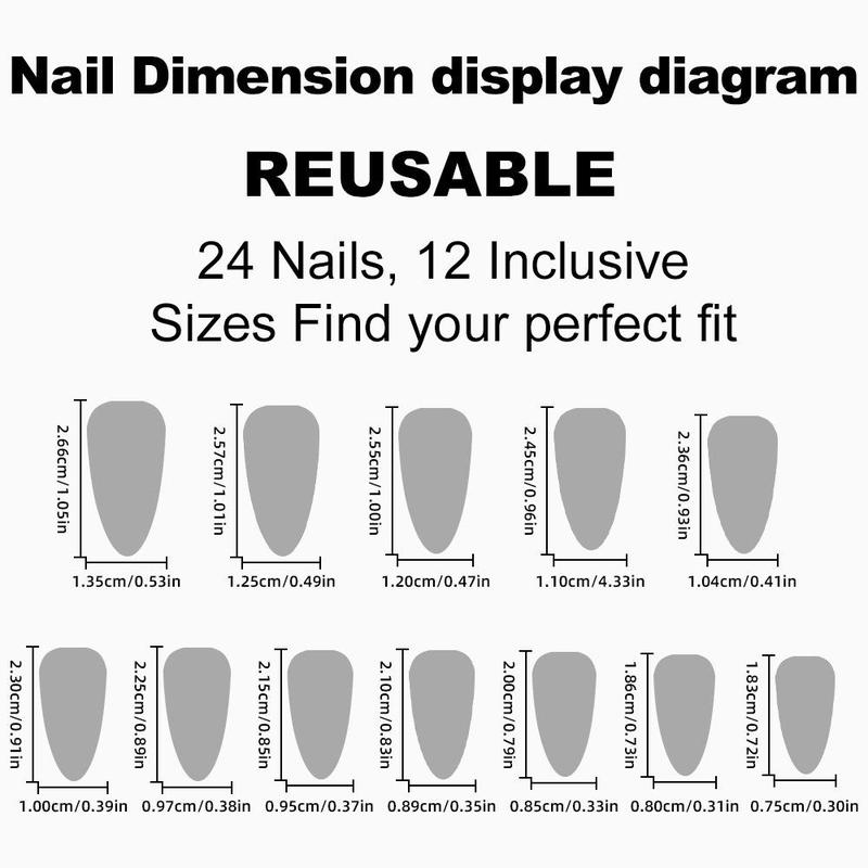24pcs Ombre 3D Butterfly Decor Glitter Long Square Fake Nail, Press on False Nail For Women & Girls, Removable Nail Art Artificial Full Cover, Women Girls DIY Manicure 1