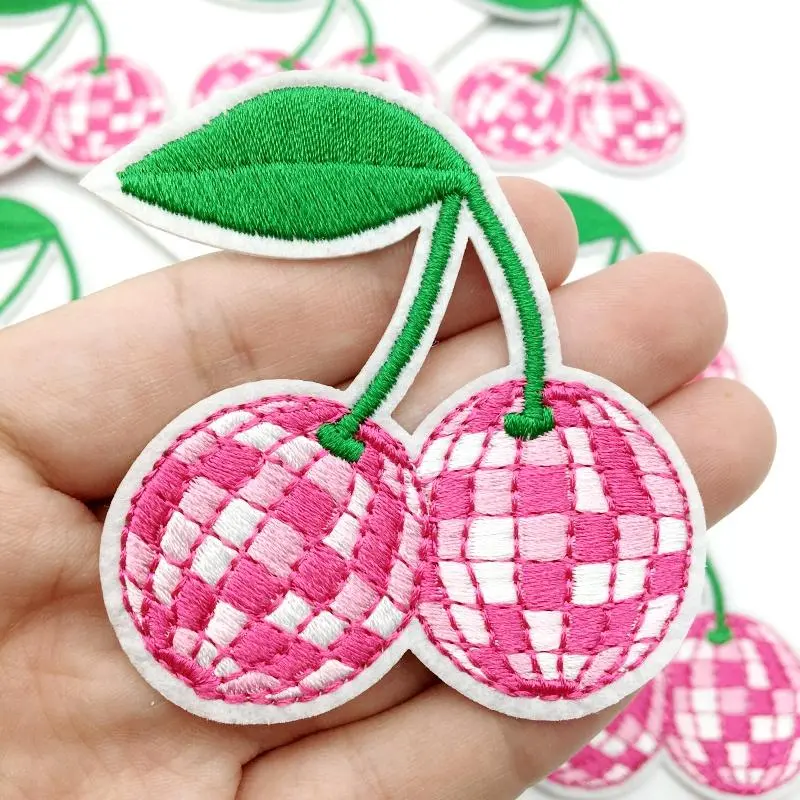Cherry Pattern Embroidered Patch, 9 Counts/set Iron-on/Sew-on Applique for Clothing, Shoes, Hats, Bags, Fashion Decorations 3