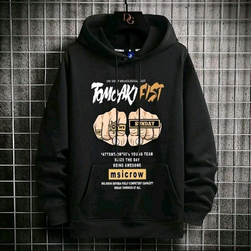 ( hot) áo hoodie nam nữ . hình 5d quả đấm Menswear Dài Tay QUẢ ĐẤM 5