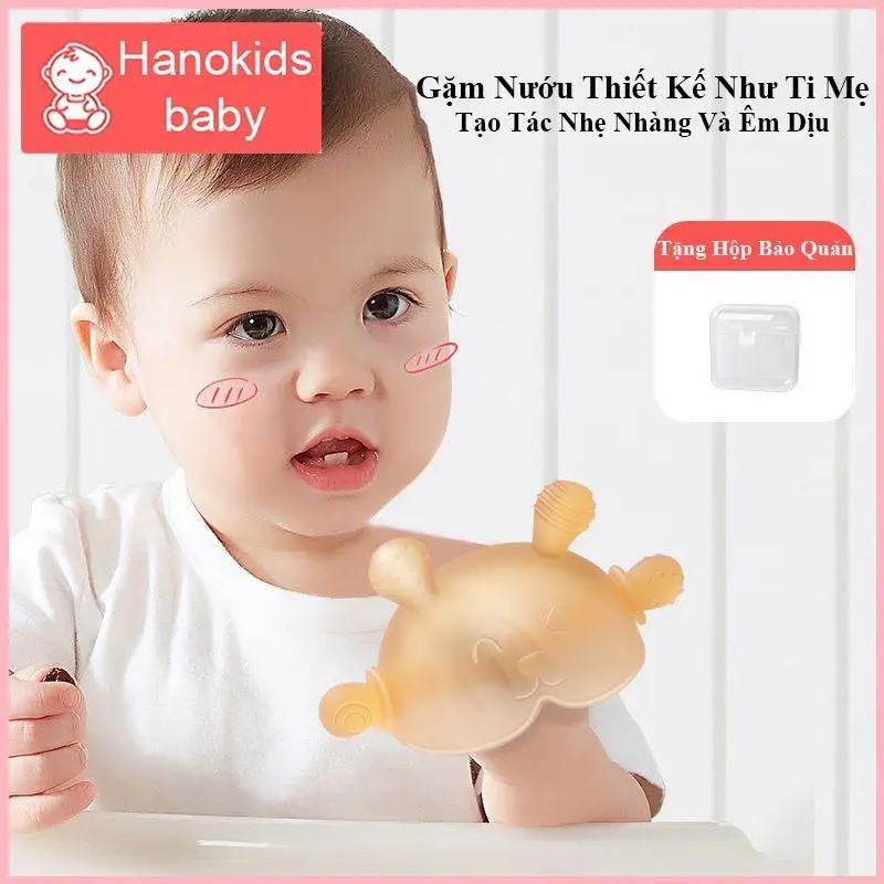 HAPUFSHOP Gặm Nướu Hanokids Cho Bé Cầm Tay Cao Cấp, Đồ Chơi Ngậm Nứu Chất Liệu Silicone Dễ Thương Siêu Mềm An Toàn Cho Trẻ Sơ Sinh 2
