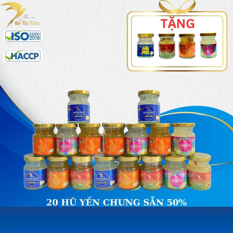 [CFV-DTT] Tổng 24 hũ yến 50% ( Mua 20 hũ yến 50% tặng 4 hũ yến 50%) Yến chưng chọn vị- Yến sào Đỗ Thị Toán