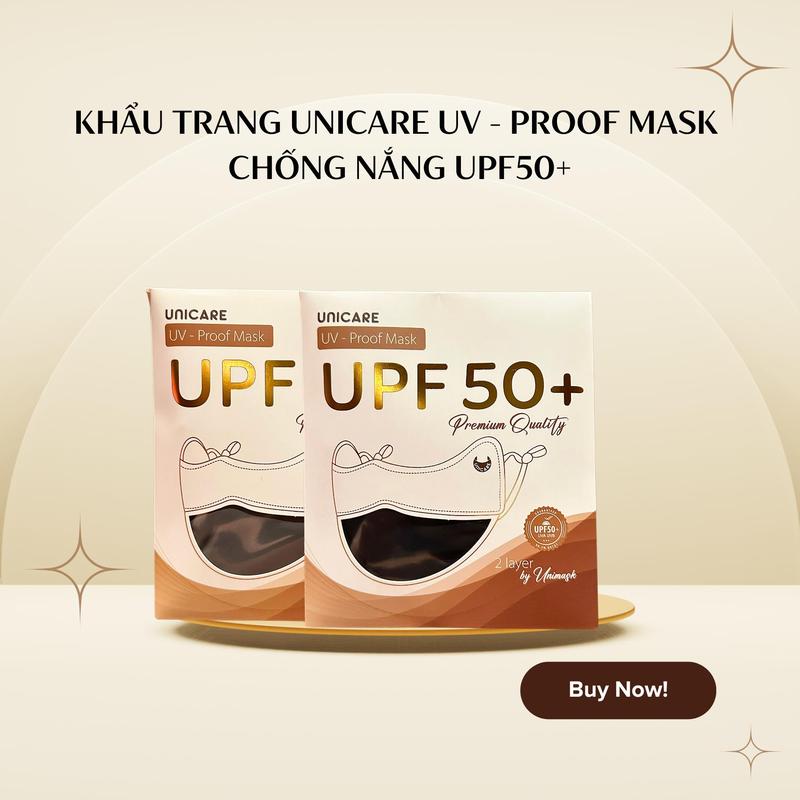 [Võ Hà Linh X UNICARE] COMBO 4 Chiếc Khẩu trang UV - Proof Mask Chống Tia UV Mềm Mịn Mát Thông Thoáng Mix Màu
