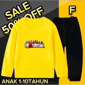 BAJU TIDUR ANAK LAKI LAKI PEREMPUAN LENGAN PANJANG CELANA PANJANG STELAN ROBLOX PANJANG ANAK MURAH