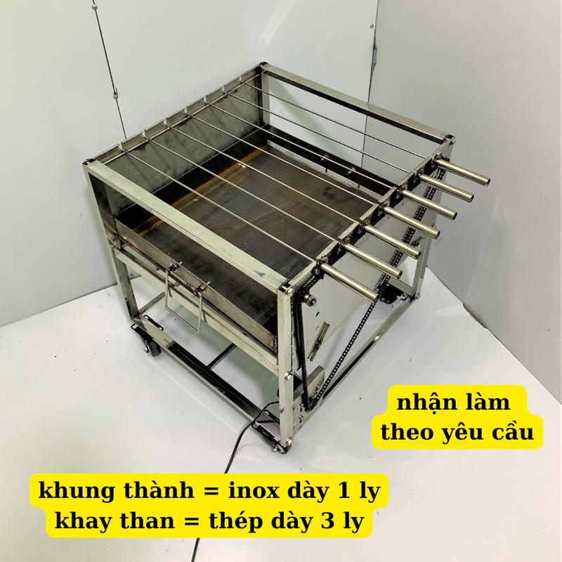 Bếp nướng thịt than hoa, bếp nướng thịt có moto quay 7 xiên, bếp nướng thịt inox không gỉ 1