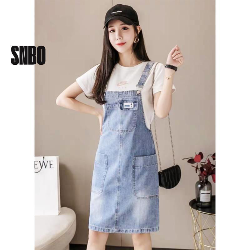  Váy yếm jean cotton nữ ngắn SNBO chất jean mềm mát phong cách trẻ trung năng động hàn quốc MÃ YJ034 
