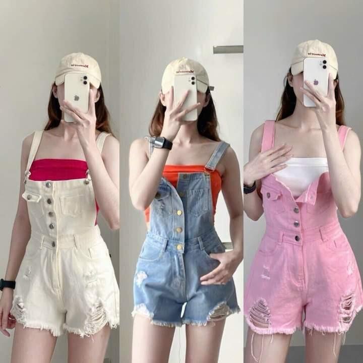 Product Introduction of Yếm jean quần rách kiểu  Nữ Denim Nữ Denim 2