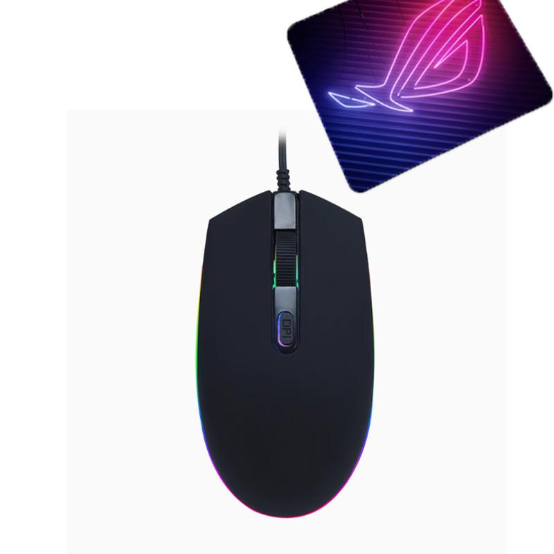 COMBO Chuột Văn Phòng Giá Rẻ , Chơi Game LED 7 màu Có Dây + Lót chuột chuot cong