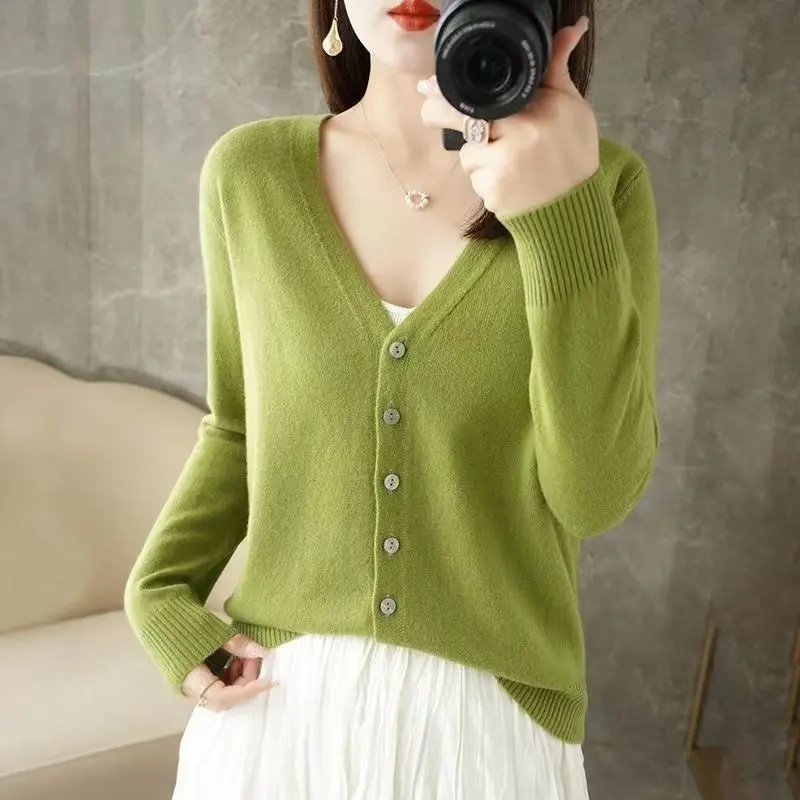 🔥 2025 Spring Must-Have! Short Jacket for Women New Knitted Cardigan Korean Style Plus Size High-end V-neck Outerwear Cardigan Tops Lingerie