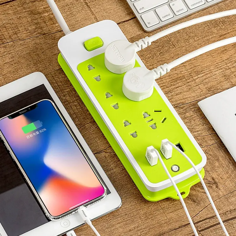 Ổ Cắm Điện Thông Minh Đa Năng Cổng Sạc USB 6 Phích Cắm Chống Giật Tiện Dụng RIN 8