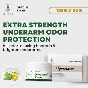 [ 6X WHITENING + ANTI ODOR ] Greenika Fresh Underarm Combo Underarm Soap + Tawas Mansi Cream for Armpit