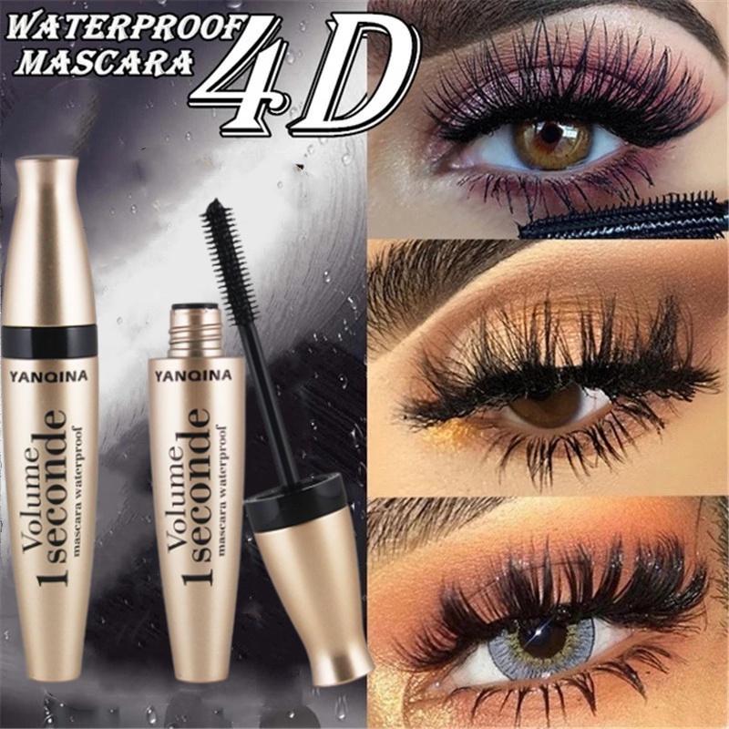 Mascara Làm Dài Lông Mi Sợi Lụa 4D 1 Cái Không Thấm Nước Lâu Trôi Màu Đen Nối Mi Dụng Cụ Trang Điểm
