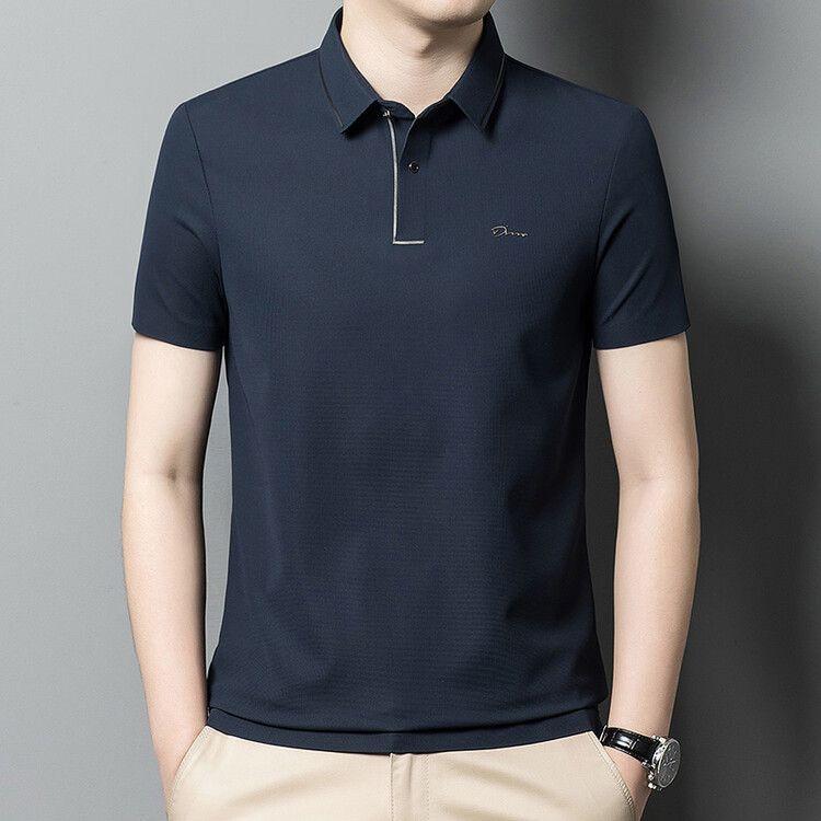 Product Introduction of Áo Thun Nam Ngắn Tay Mùa hè, 100% Cotton Thật, In Ve Áo Nặng, Áo Polo, Dễ Phối Đồ Dáng Rộng Vừa Vặn, Tay Lửng Áo, Dành Cho Nam Giới Menswear Có Cổ 25