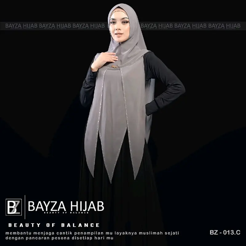Jilbab Instan Hoodie Soft ped Antem Bz 013 by Bayza hijab Mewah hijab unic Simple 2