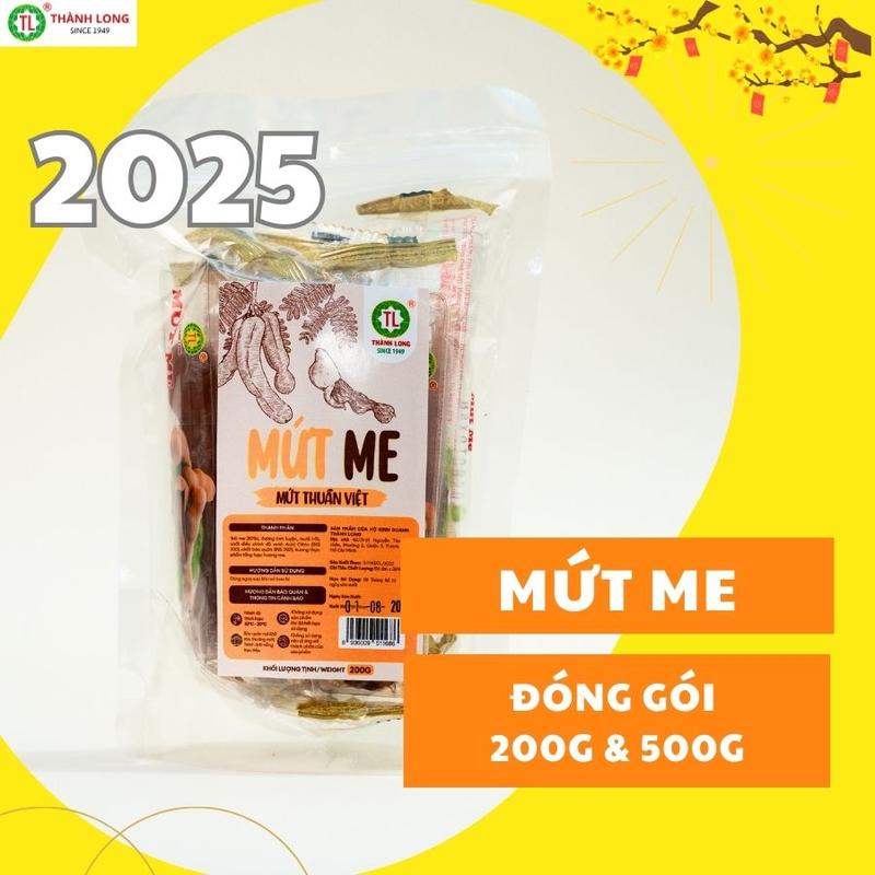 Mứt me tươi Thành Long thơm ngon nguyên trái dài ngọt không hạt đạt VSATTP gói/bịch 200g/500g  Snack Ăn Vặt