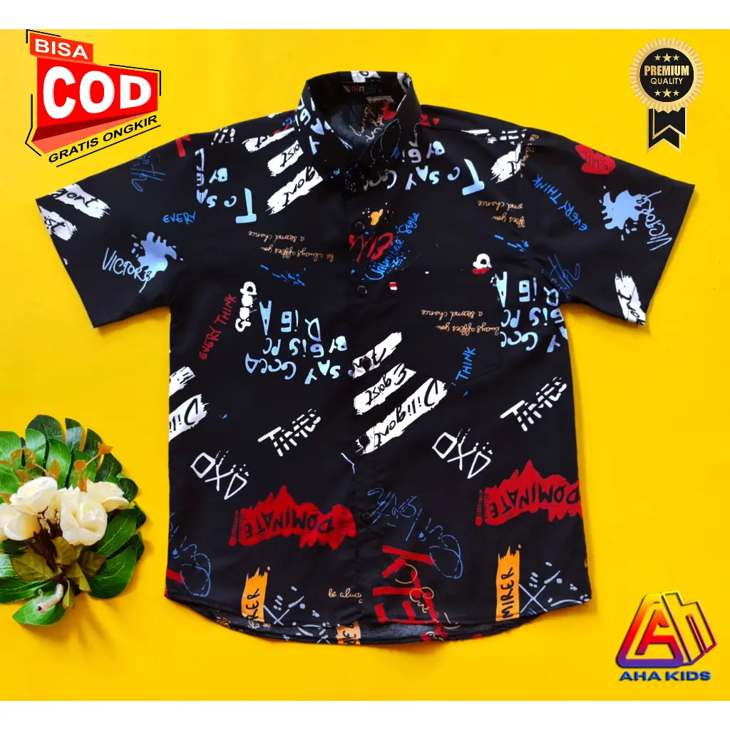 kemeja anak motif surfing pantai | atasan anak laki laki motif usia 2-12 tahun