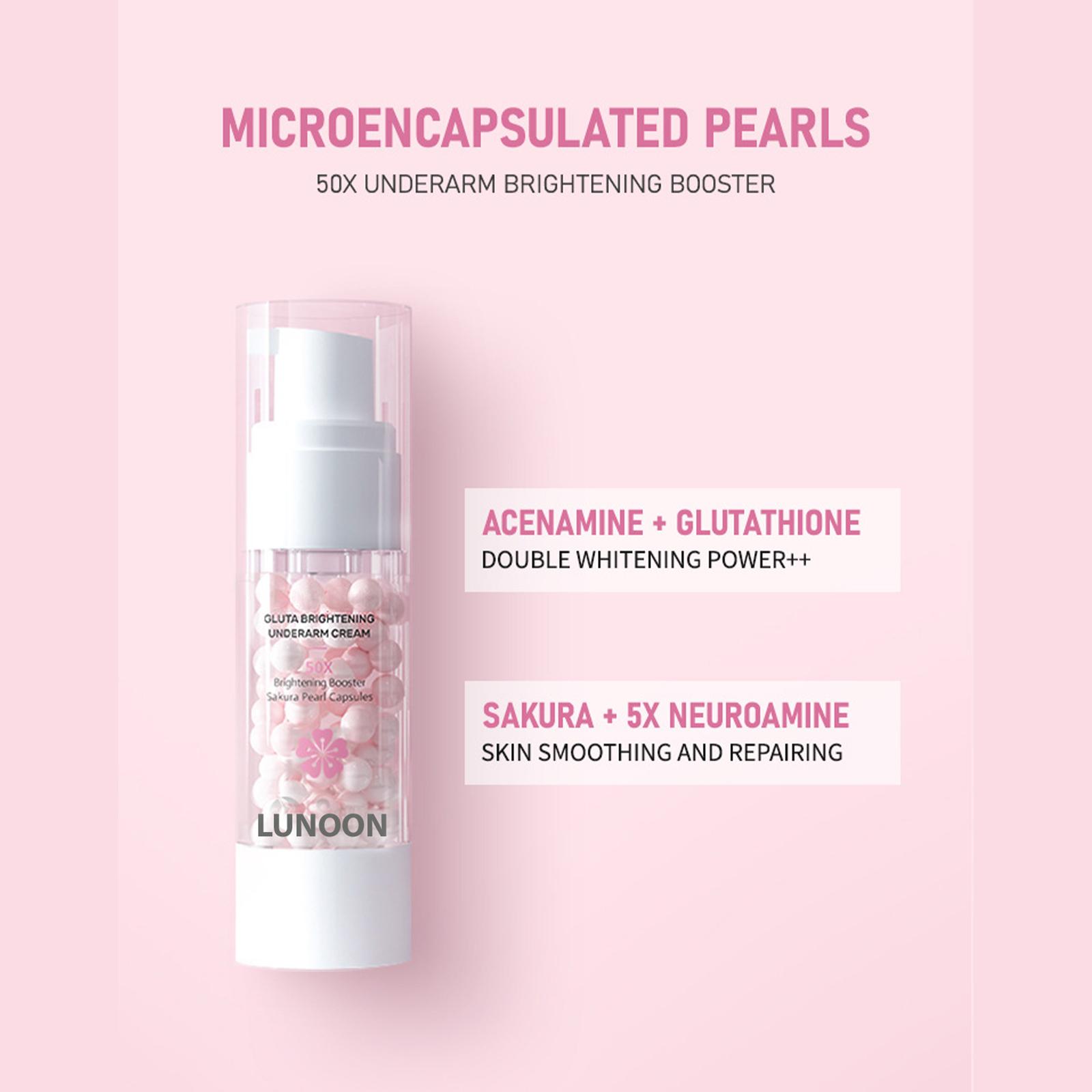 glutathione underarm whitening cream LUNOON 30ml Whitening Cream Private Parts Underarm Bleaching Serum Whiten  Butt Knee Brighten Inner Thigh Intimate Parts Dark Remove Melanin Skin Care