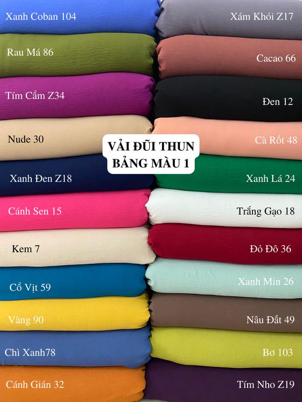VẢI ĐŨI THUN - VẢI CÔNG SỞ - DÒNG VẢI CAO CẤP ( BẢNG MÀU 1)