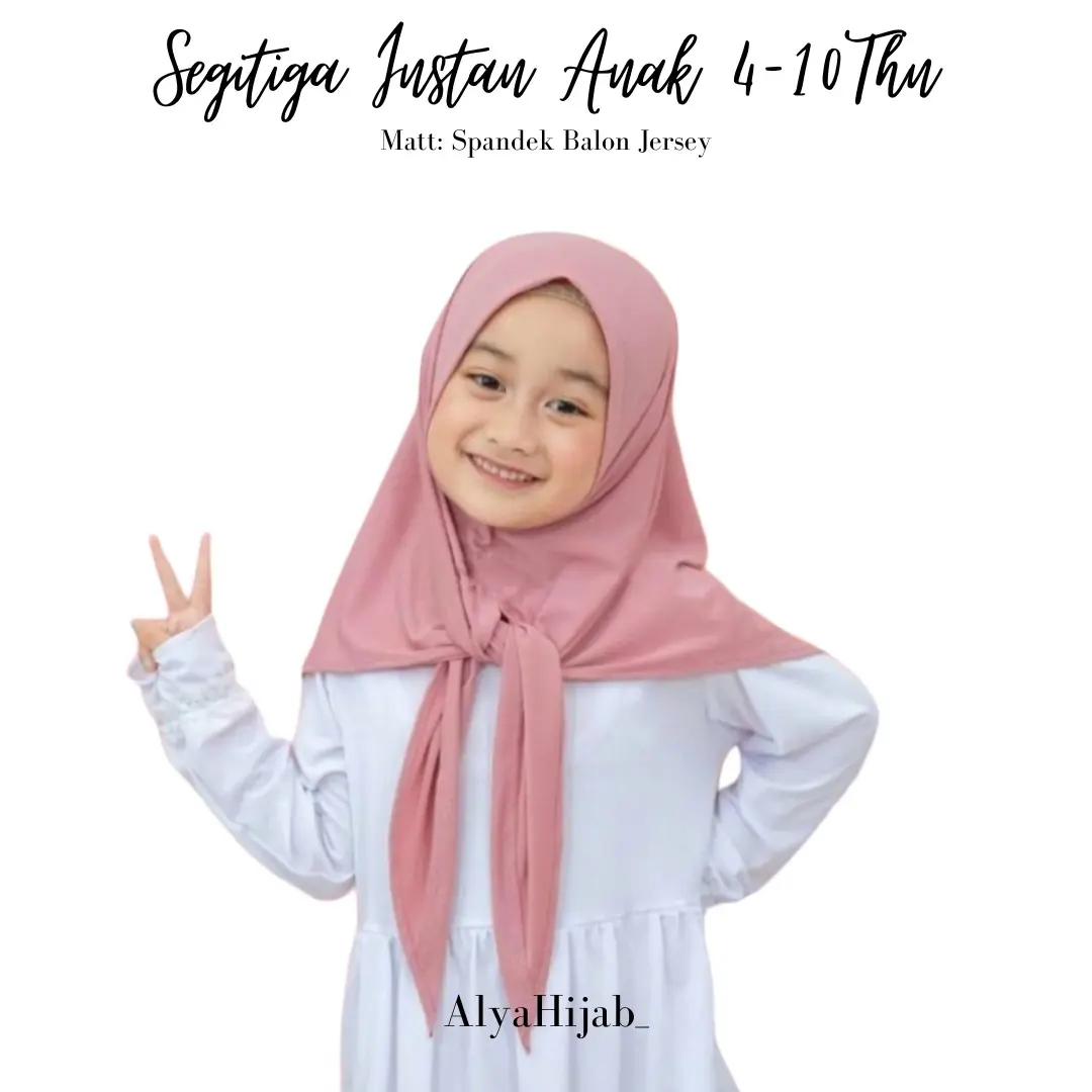 AlyaHijab_ Hijab Segitiga Instan Anak Usia 4-10Thn Jersey Premium