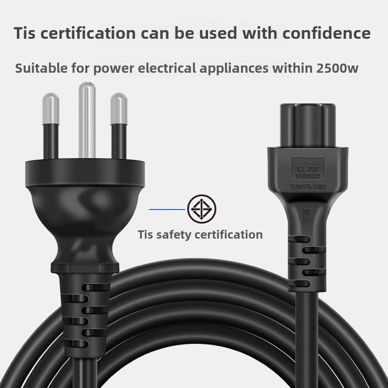 1Pcs three-core three-plug plug, Thai standard TIS certification, plum blossom tail, ac power cord, connecting cable 1.8 meters, suitable for computer mainframes, monitors, projectors and the same street equipment 2
