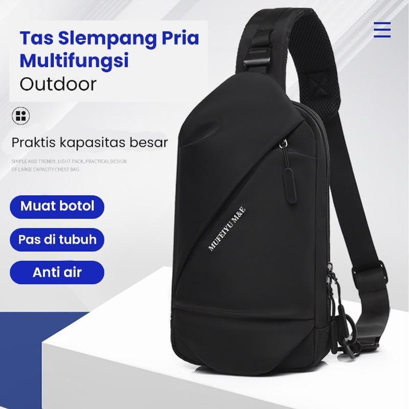 Techdoo Tas Selempang Bahu Pria Slempang Tas Dada Cowok Wanita Slingbag Kasual Anti Air TS709 0
