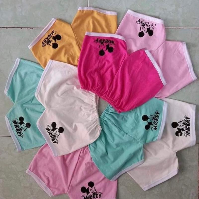 Combo 20 quần đùi viền mickey chất cotton cho bé trai và bé gái từ 3-17kg 3