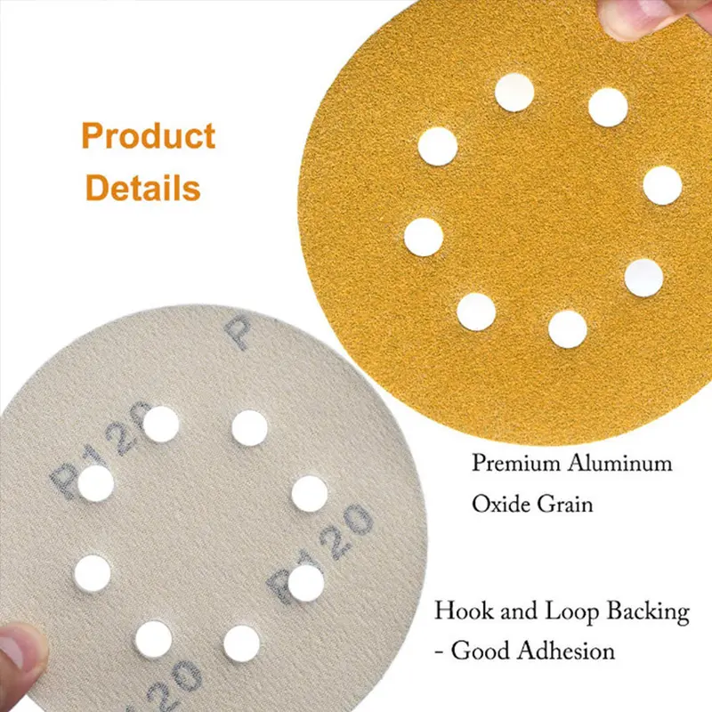 10Pcs Amplas Bulat 5 Inch P80/P120/P240/P400 Sand Paper Disc Tempel Velcro 7