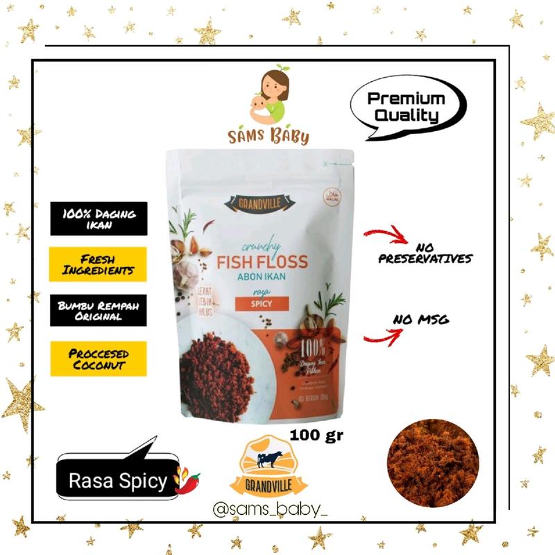 GRANDVILLE Abon Sapi Ayam Ikan Original Spicy 100gr 1
