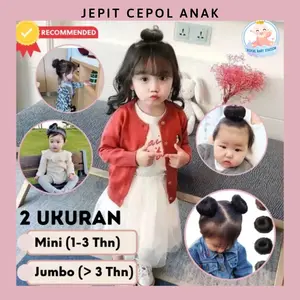 2pc Jepit Rambut Palsu Wig Bayi Anak Cepol Ball Hair Fashion dapat 2