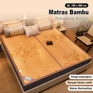 Tikar Bambu Lipat Import 180x200 Cm Karpet Alas Lantai Kasur Tikar Lipat Bambu Premium FREE Tas