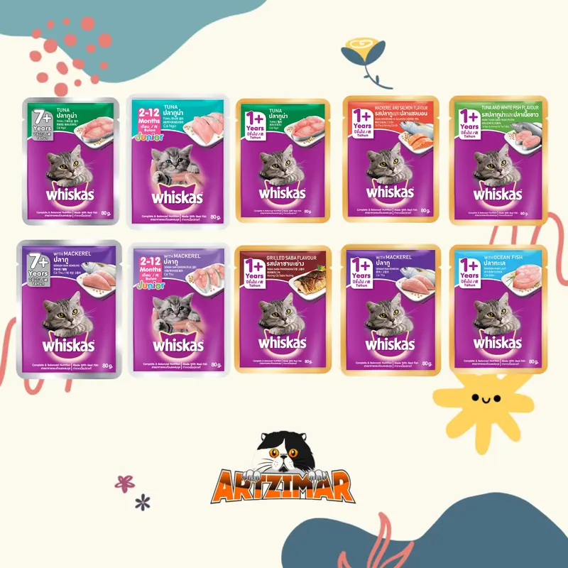 WHISKAS POUCH ADULT JUNIOR 80gr - Makanan Kucing Wetfood Kitekat Pouch 70gr 2