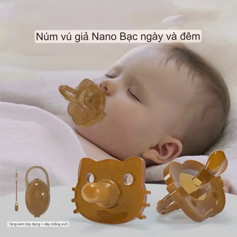 Ti giả cho bé kidzoo.cm ngày và đêm bằng silicone từ 0 - 24m Cao Su 6