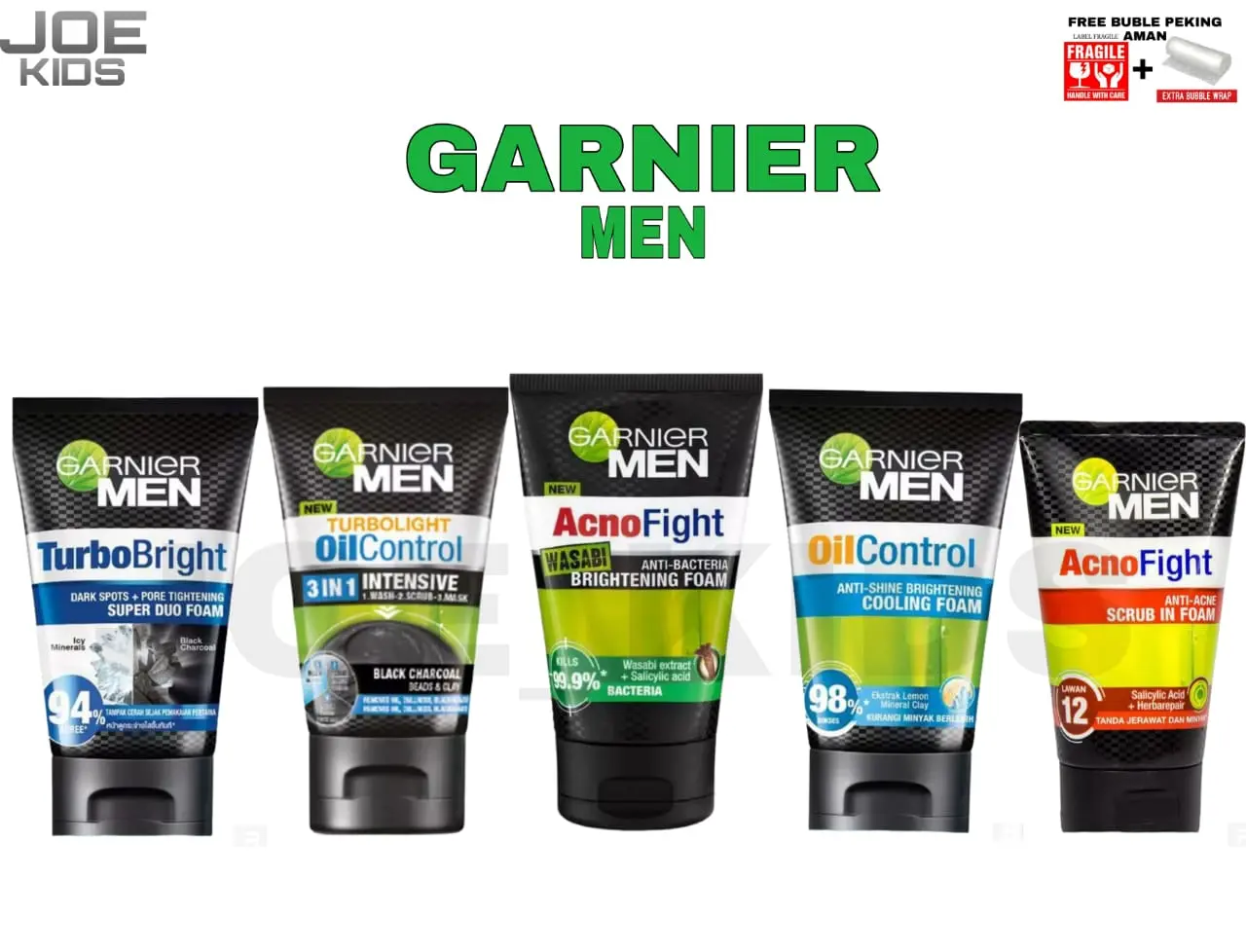 GARNIER MEN Facial Foam 100ml Acno Fight/turbo Light/Wasabi/Oil Control 100ml