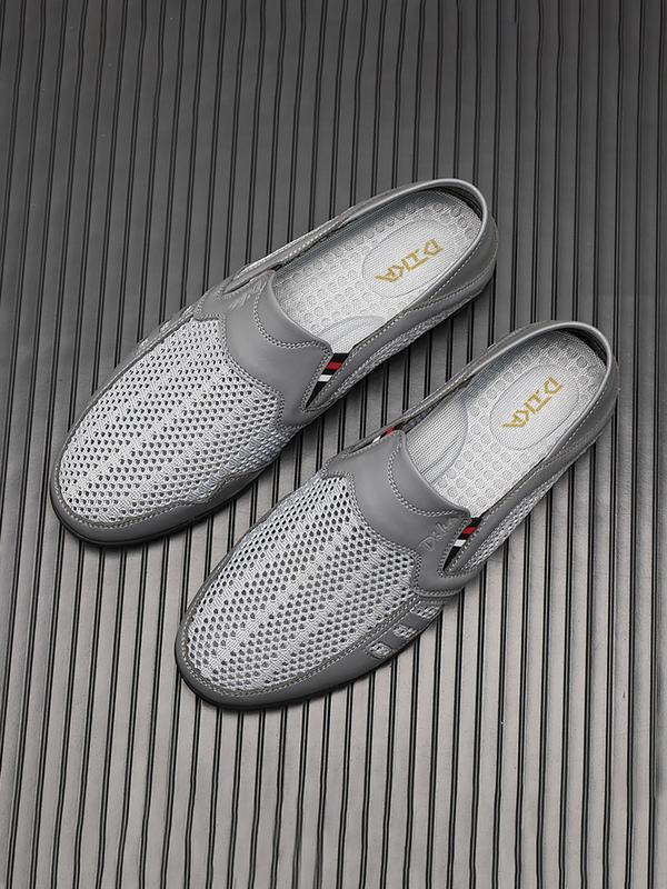 Men's Casual Hollow Out Design Slip on Flat Shoes, Fashionable Breathable Comfortable Soft Sole Shoes, All-match Commuter Shoes for Work & Daily Wear, Boy 8