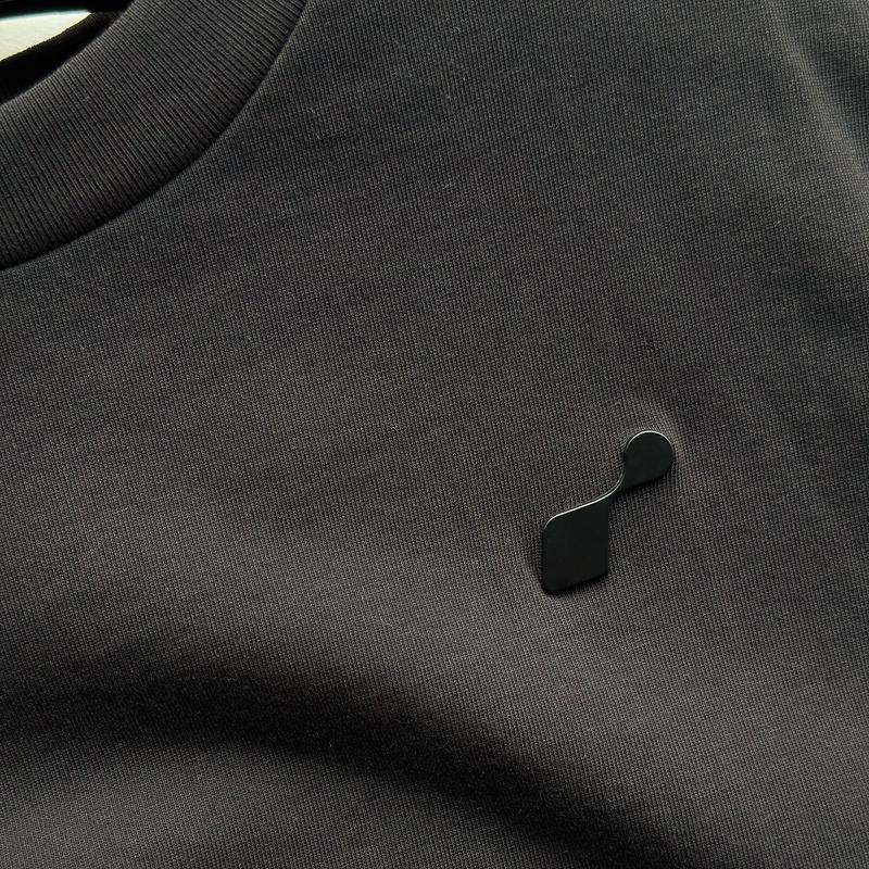 ROSS STUDIO - Áo Thun Basic Đen Cotton 280gsm Logo Kim Loại - R IC BLACK 2