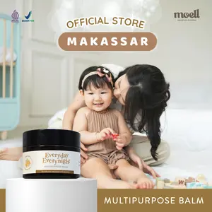 Moell Everyday Everynight Multipurpose Balm 30gram/ balm bayi / balm natural organic / balm anti ruam / balm kulit sensitif makassar