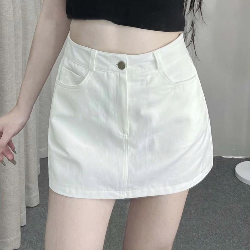 Chân váy chữ a kaki kiểu váy ngắn có lót trong phối khoá khéo giữa màu đen be trắng Chân váy a mặc đi học làm chơi đẹp