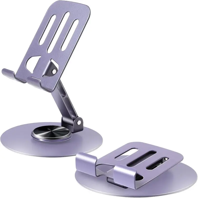 360° Rotatable Double Foldable Phone Holder, Fully Adjustable Foldable Desktop Phone Holder, Phone Accessories for Home & Office, Folding 2