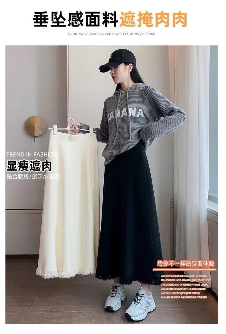 Product Introduction of Chân Váy Len, Màu Đen, Dành Cho Phụ Nữ, Mùa Xuân Và Mùa Thu, Ngoại Cỡ, Cô Gái Đầy Đặn, Che Bụng, Dáng Ô Chữ A, Dài Trung Bình, Hình Quả Lê, Chân Váy 16