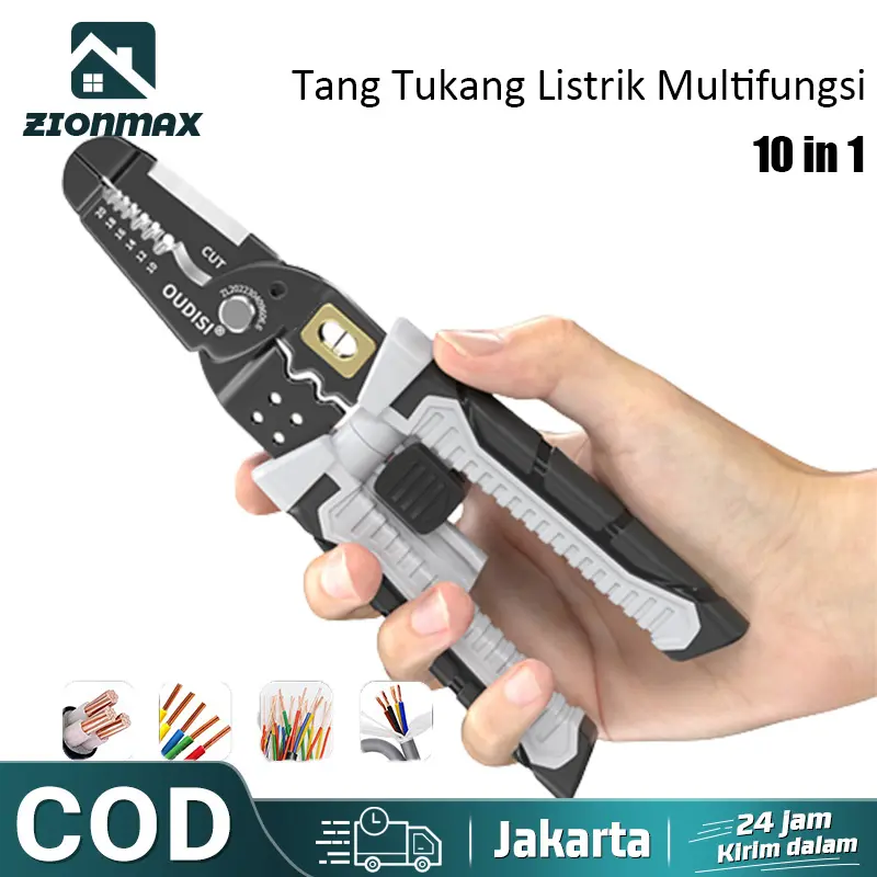 10in1 Tang Kabel Multifungsi Wire Cutter Pliers Tang Tukang Listrik Multifungsi Tangan Pemotong Kabel Stripper Tools Tang Crimping Press Skun Kabel